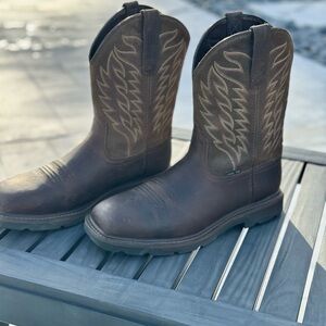 Ariat Dark Brown Western Steel Toe Boots